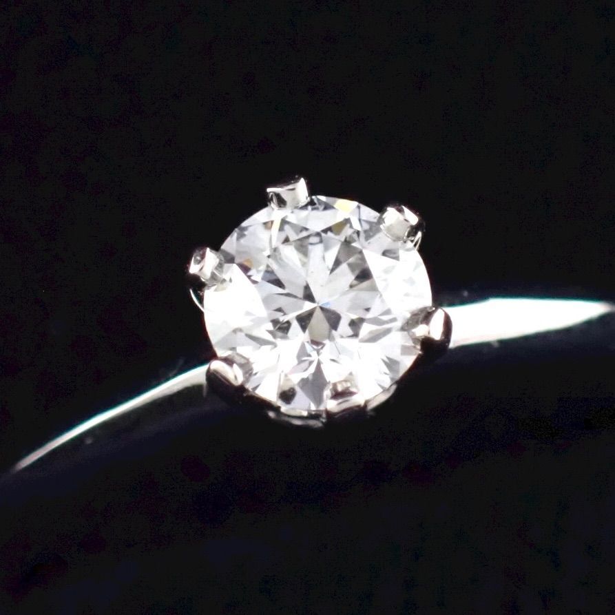 新品仕上げ/鑑 Tiffany & Co. ティファニー 0.3ct ソリティア ソリテール ダイヤモンド ダイヤ E VS2 リング 6号 Pt950 プラチナ 4368