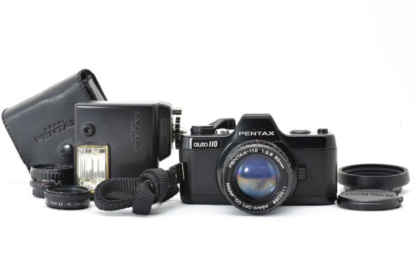 ★現状品★ ペンタックス PENTAX auto 110 +50mm F2.8 +24mm F2.8 +AF130P(ストロボ）《ダブルレンズキット》B55 ★★ #2790 #4201 #B34