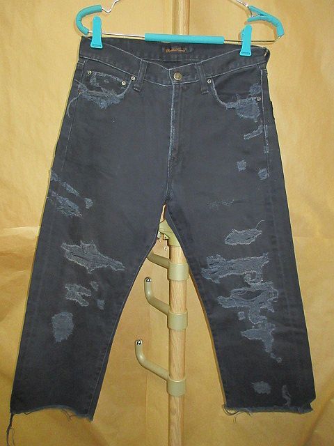 アンダーカバー　UNDER COVER 05SS but beautiful 2 ワッペン　加工　クラッシュ　リペア　デニム　黒　1