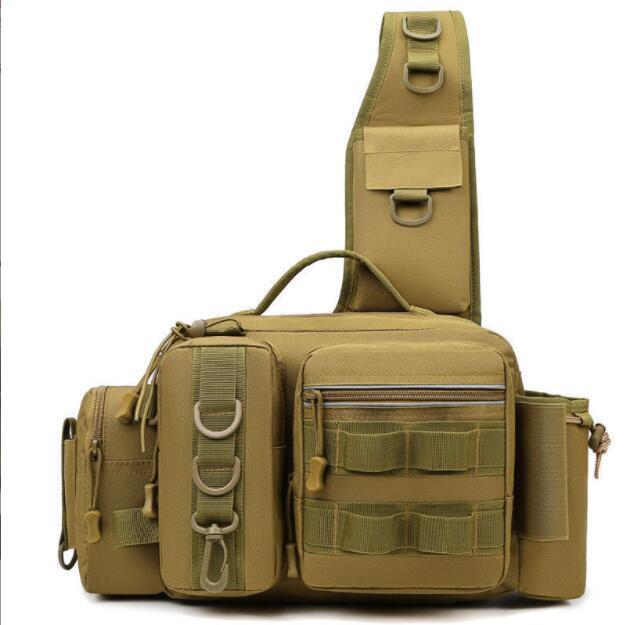 お色選択可多機能ショルダーバッグ フィッシングバック 釣り 　ワイドベルト ロッドホルダー ブラウン