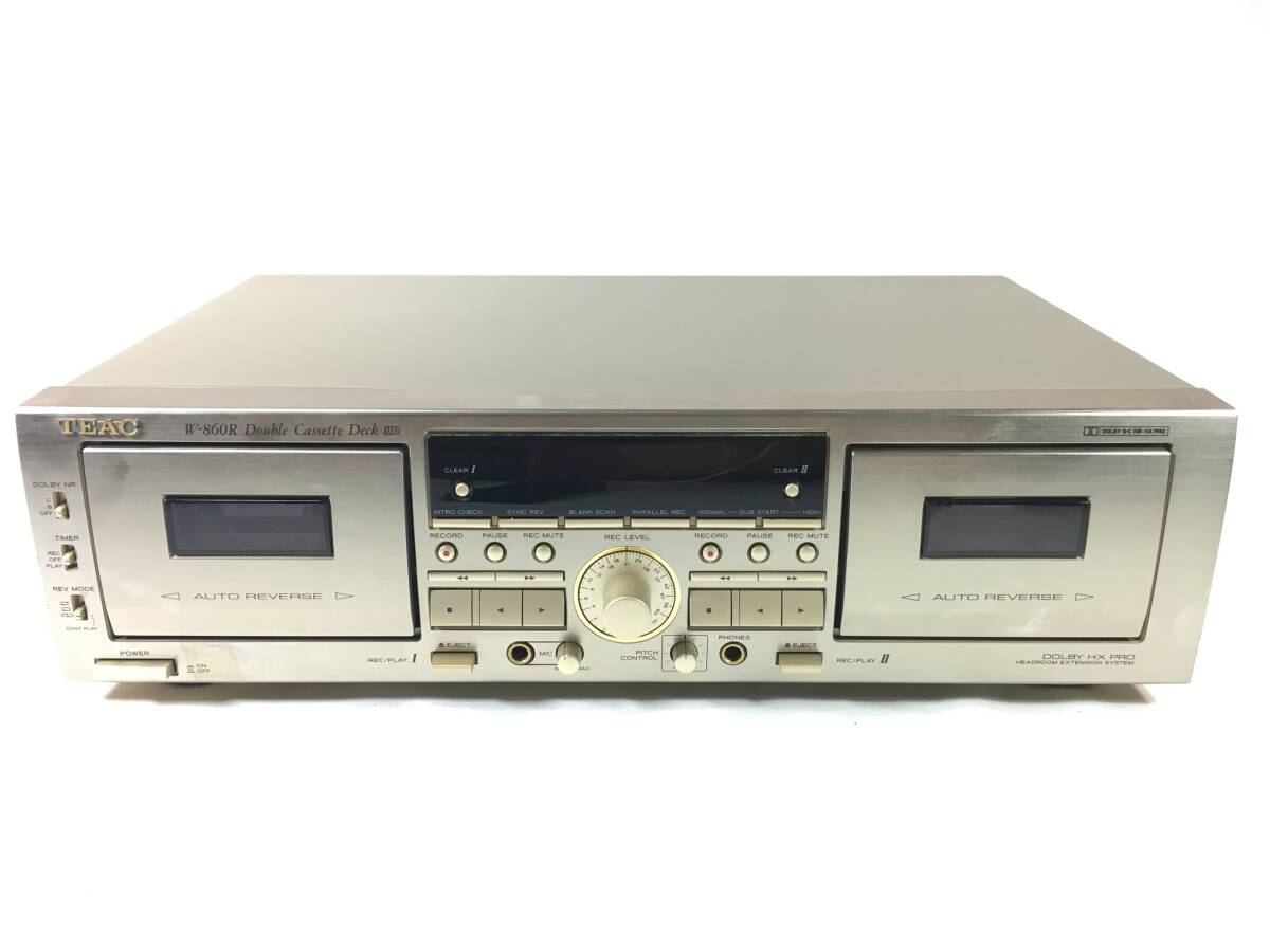 ＴＥＡＣ　Ｗ－８６０Ｒ　Ｗカセットデッキ 両デッキベルト交換済 ピッチコン機能付 マイク入力可 両デッキ録音,再生可能 取説コピー付