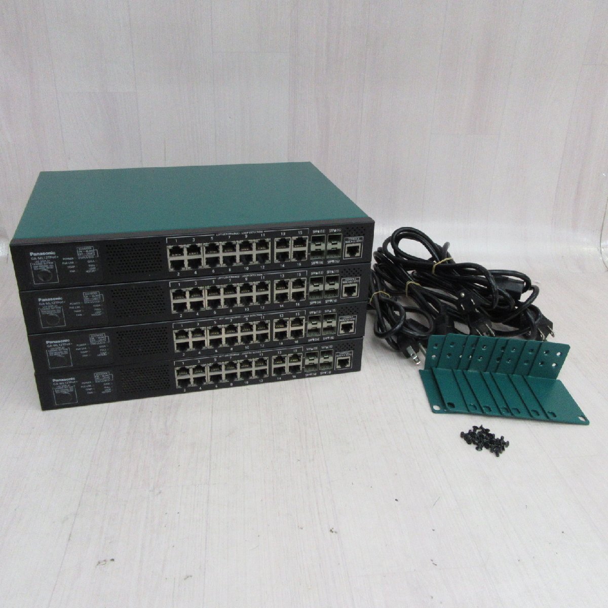Panasonic GA-ML12TPoE+ PN261293 4台セット レイヤ2 PoE給電スイッチングハブ Fw:2.0.1.03 初期化済 SNMP機能 VLAN機能 保証有 YL2_241