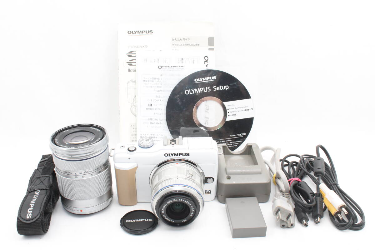 【202501009KNI-17】OLYMPUS ミラーレス一眼 E-PL1s ダブルズームキットホワイト 