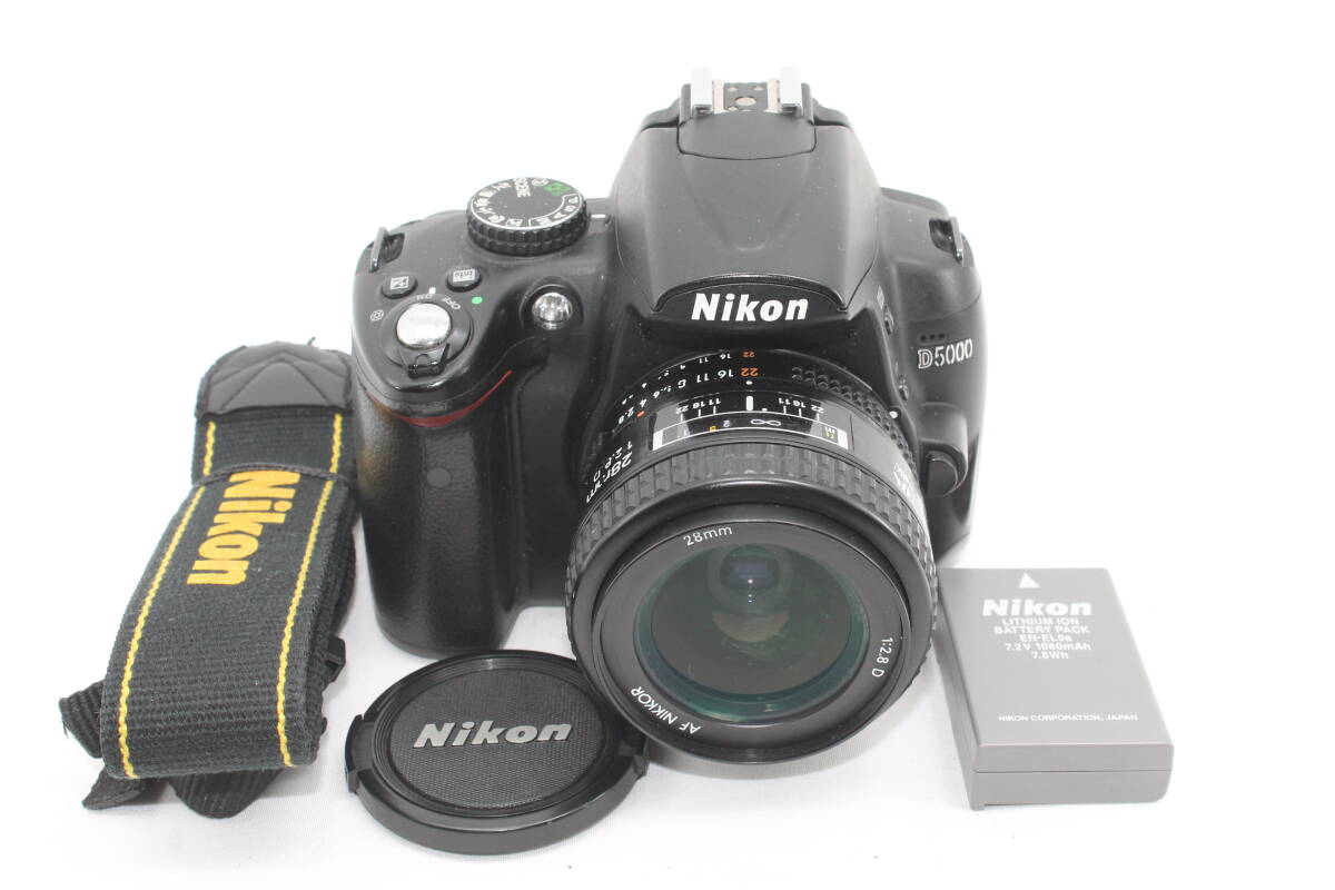 【202501009KNI-21】 Nikon デジタル一眼レフカメラ D5000 Ai AF Nikkor 28mm f/2.8D