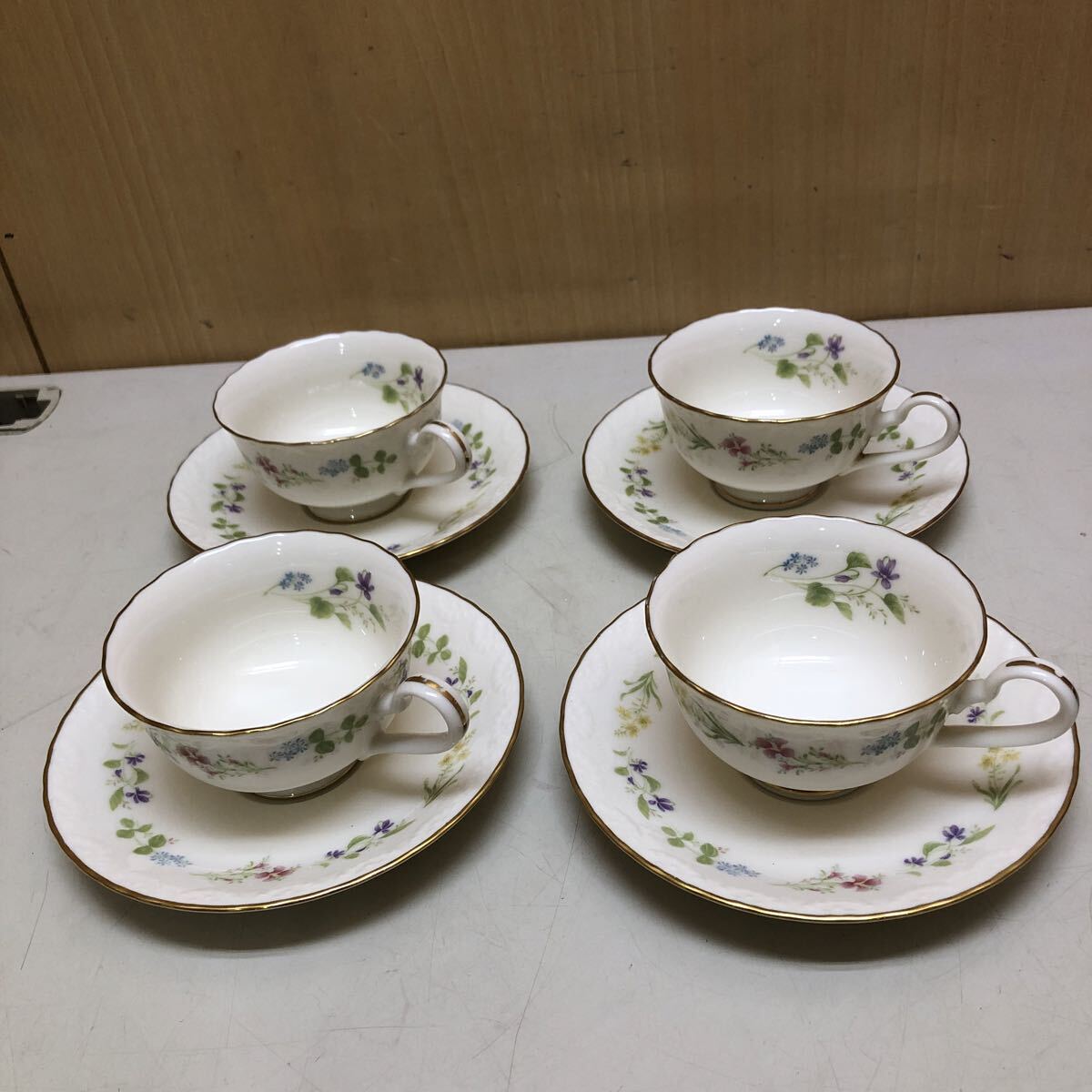 TK5746 オールドノリタケ コンテンポラリー ファインチャイナ ティーカップ ソーサー4客 1128