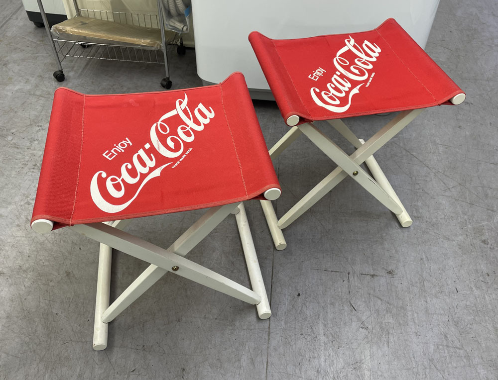 希少 コカコーラ イス 2脚セット Coca Cola コカ・コーラ アウトドア 折りたたみ 木製 椅子2脚 札幌市手稲区