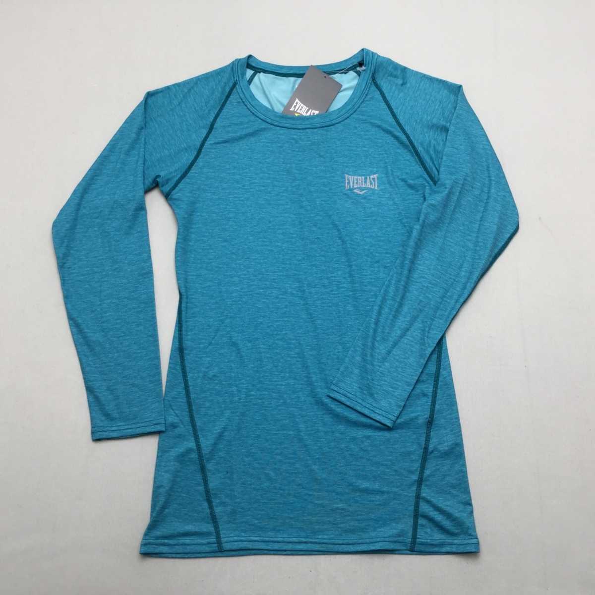 【送料無料】【新品】EVERLAST レディースコンプレッションシャツ （丸首） 　 M　 ターコイズ★19058