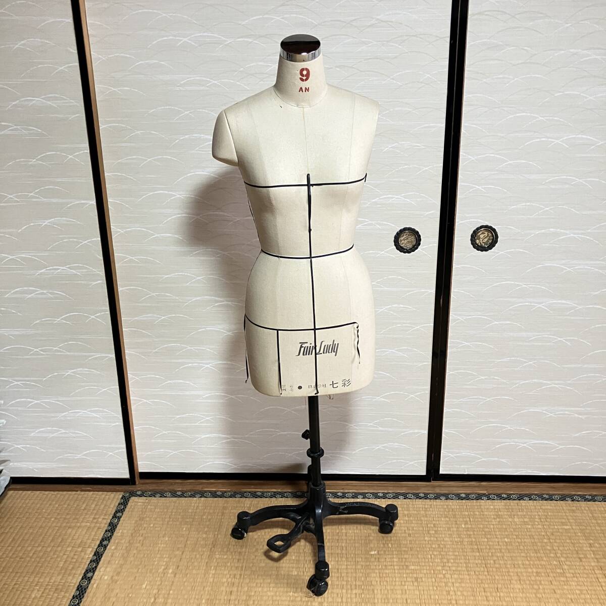 ■七彩 トルソー レディース 9号 9AN 立体裁断用ボディー　Fair Lady フェアレディ 左肩欠品 ビンテージ 昭和レトロ■K30