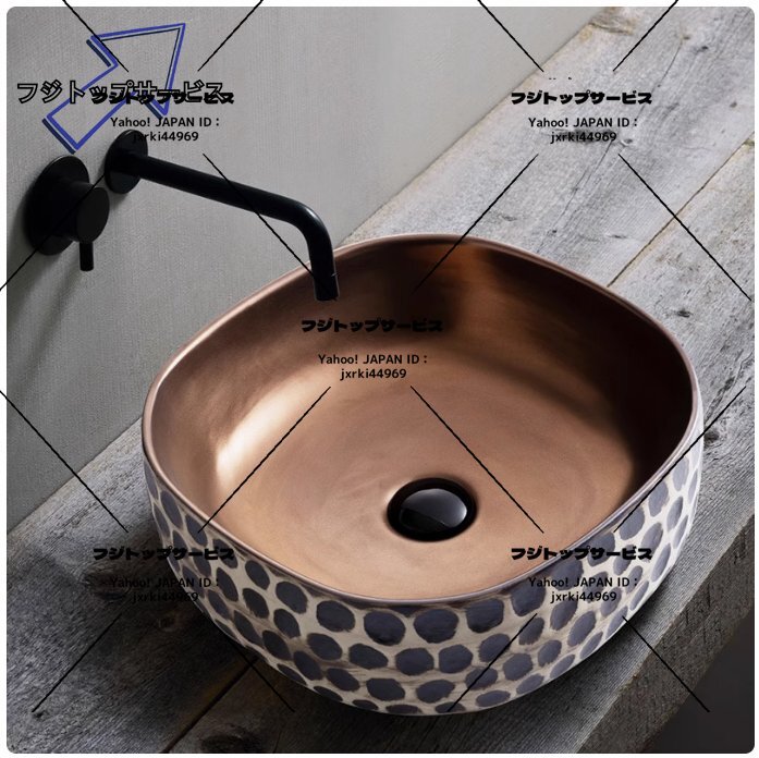 極美品☆高級洗面台★★洗面ボウル　北欧　陶器　洗面ボール 手水鉢 手洗器 手洗い鉢 洗面器 43*43*15