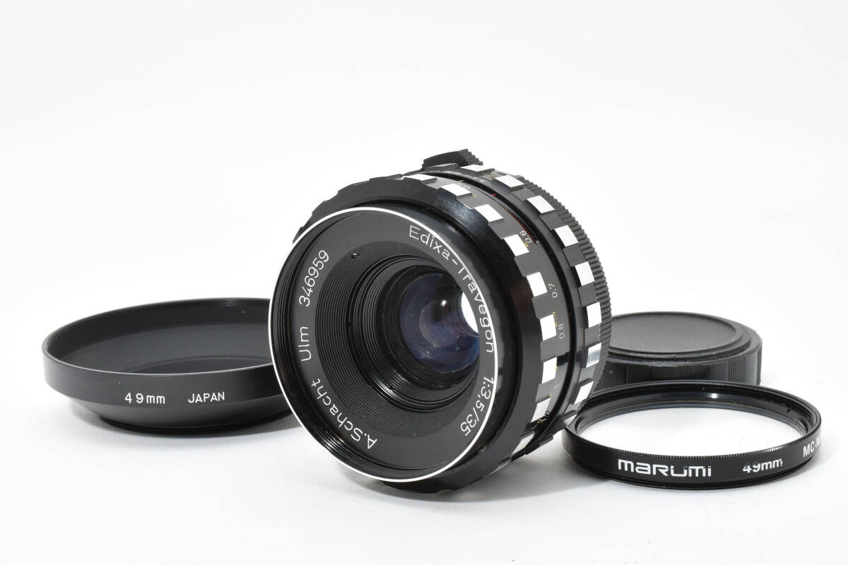 #5004　【希少・独製】 A.Schacht Ulm Edixa-Travegon 35mm F3.5 M42 広角レンズ ドイツ製 フード付き