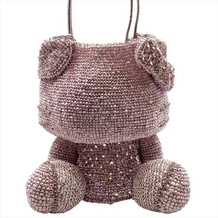 超美品 ANTEPRIMA アンテプリマ ワイヤー キティちゃん ハローキティ ハンド バッグ ラージ シルバー ピンク ブランド 鞄 BAG 限定 m15199