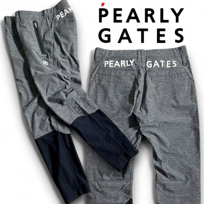 PEARLY GATES パーリーゲイツ 定価3万 持続保温 TEXBRID 異素材切替 ストレッチ テックパンツ ゴルフウェア 2231905 020 4 ▲034▼50724w01
