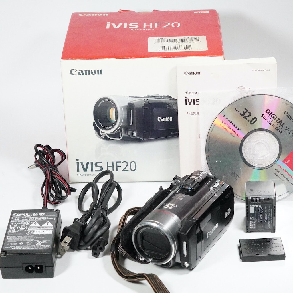 Canon キャノン iVHS HF20 ブラック 元箱 動作OK 返金保証/2430