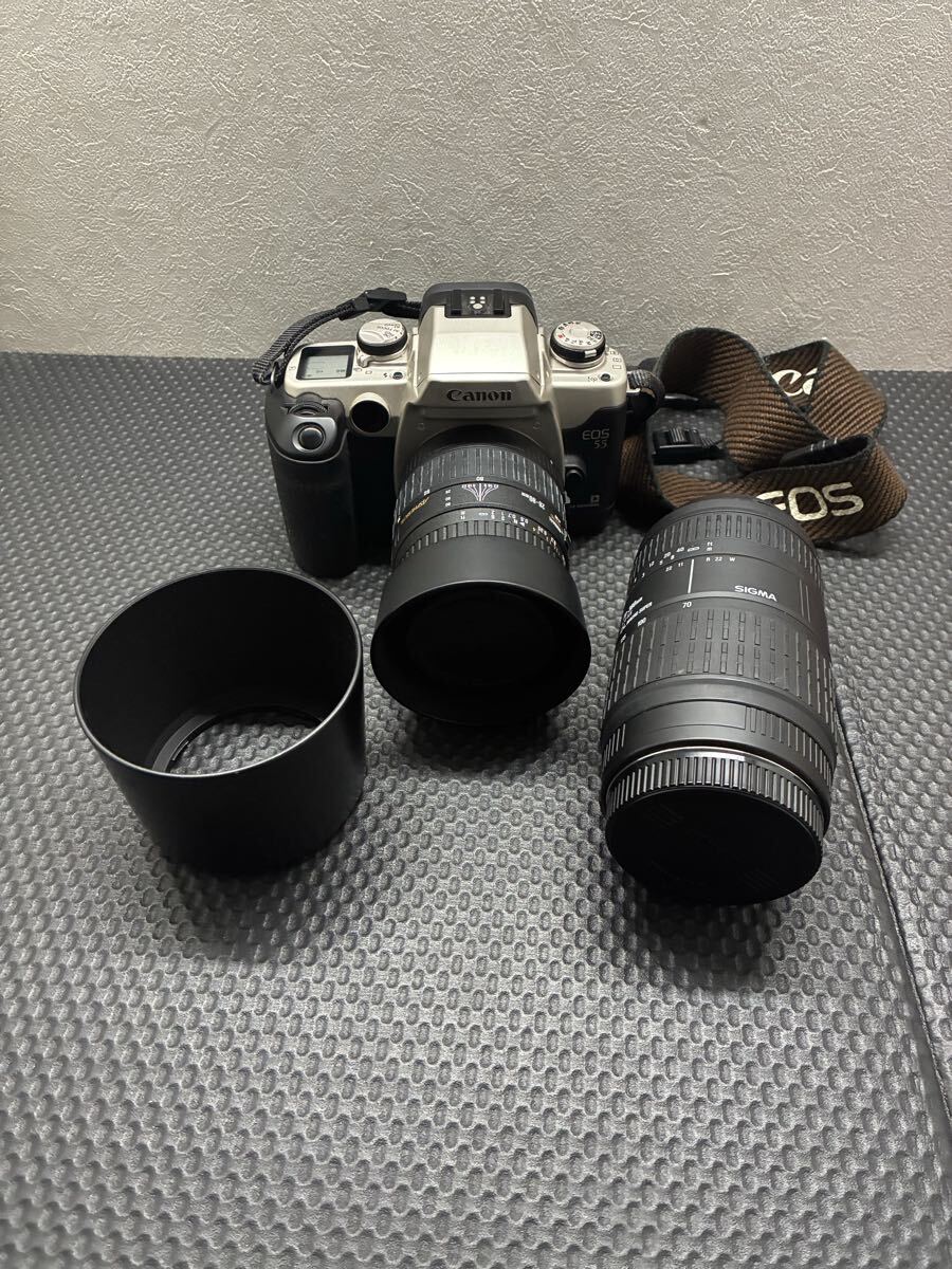 ★動作品★CANON キヤノン EOS55 EYE CONTROL SIGMA 70-300mm 1:4-5.6 DL 28-80mm 1:3.5-5.6 II レンズセット
