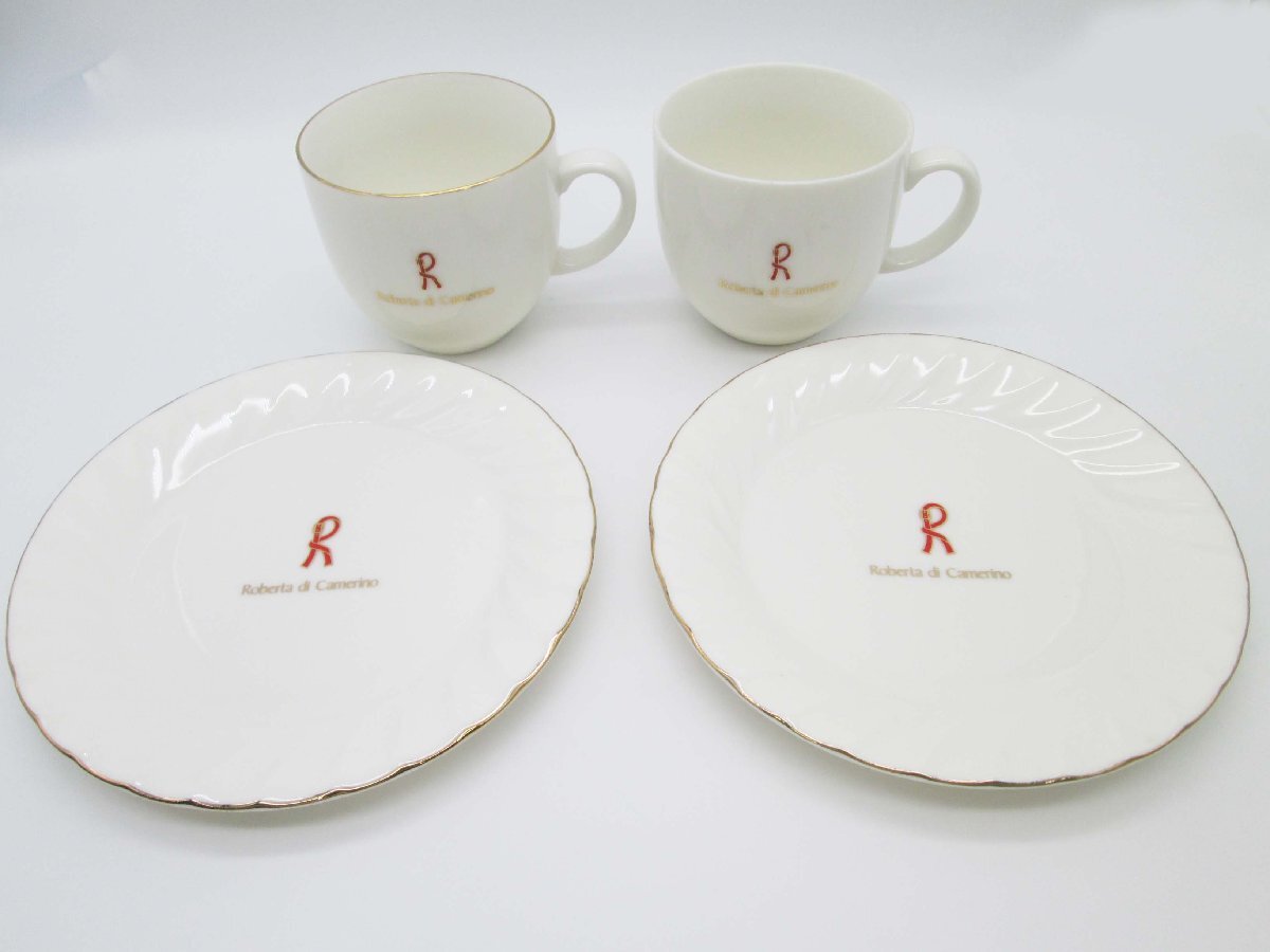 ◆【現状保管品】 Roberta di Camerino ロベルタ ディ カメリーノ カップ＆ソーサー ティーカップ 皿 2客 セット まとめ◆/T