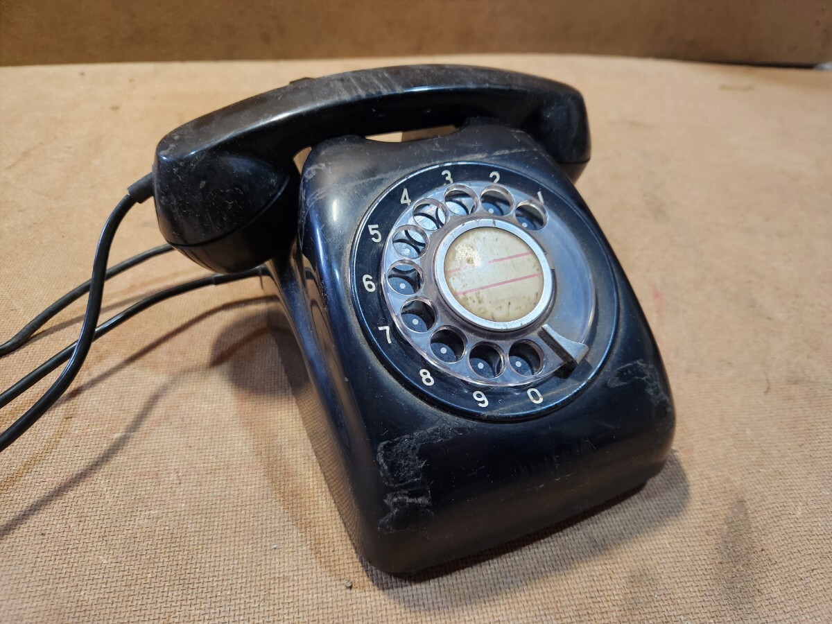 黒電話 ダイヤル式 昭和レトロアンティーク インテリア 600-A2 