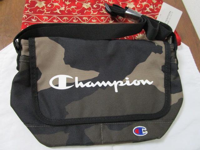未使用 Champion ショルダーバッグ ソルA MODEL.NO.53633 ユニセックス かぶせタイプ ブラウン系迷彩 ナイロン 30cm