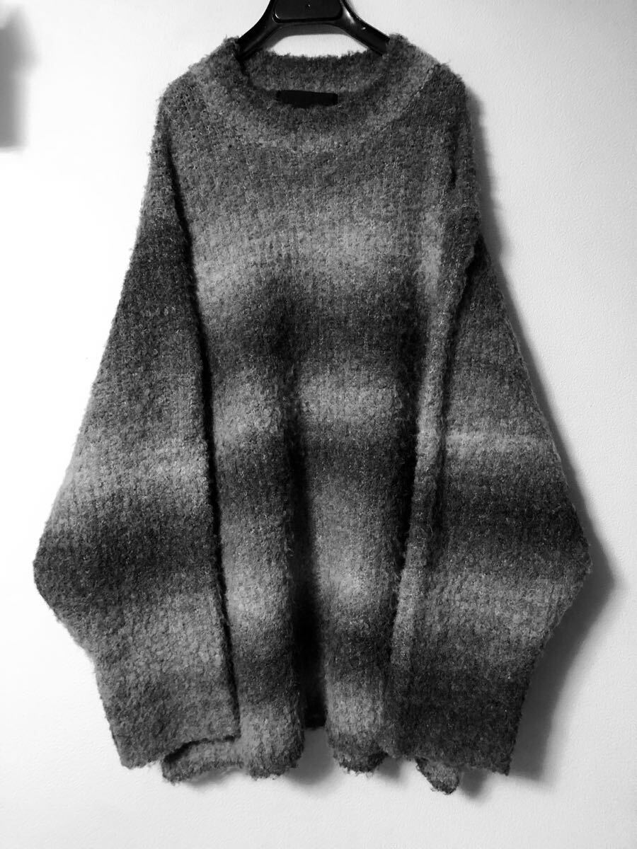 th products 23AW Inflated Oversized Crew MONO 2 オーバーサイズ ニット グレー 微ブークレ ウール混 taro horiuchi