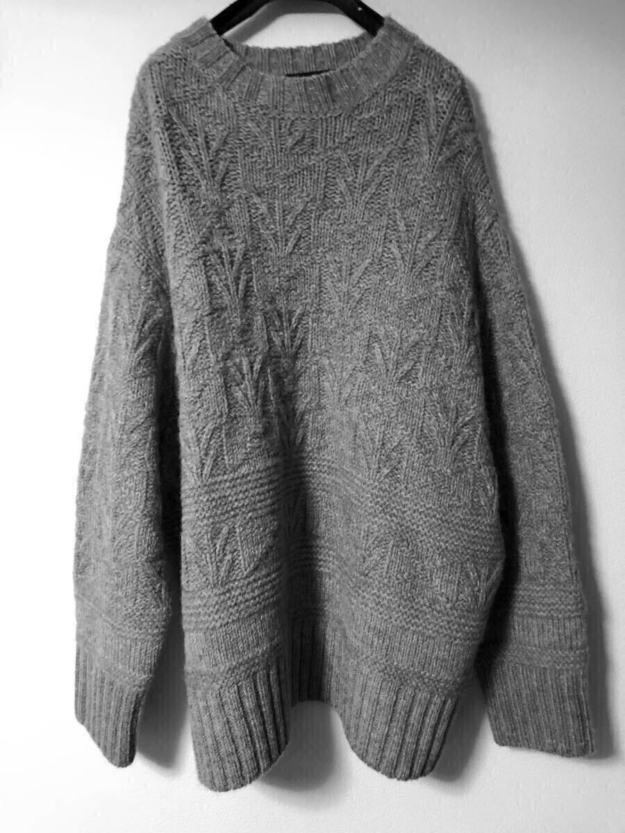 th products 22AW Hunting Oversized Knit ニット グレー オーバーサイズ ローゲージ taro horiuchi ジャケット