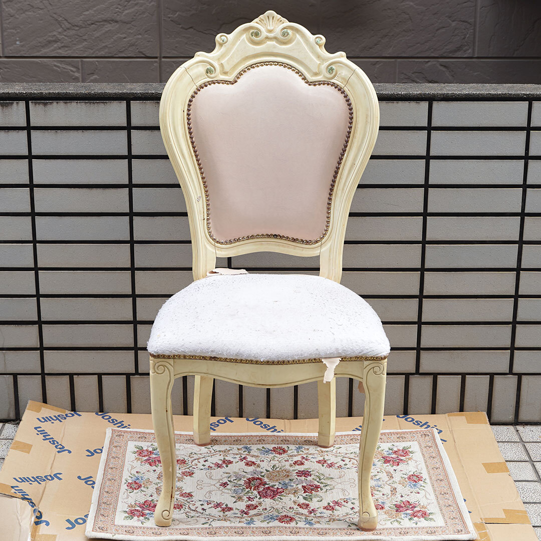 超貴重・引き取り限定特価☆サルタレッリ　ヴェルサイユ　ダイニングチェア　アイボリー　合皮レザー　 Saltarelli Versailles イタリア 1