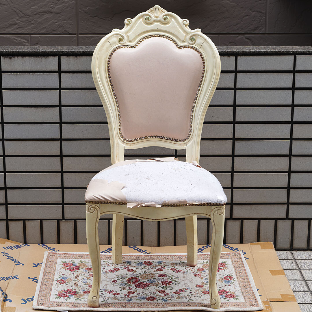 超貴重・引き取り限定特価☆サルタレッリ　ヴェルサイユ　ダイニングチェア　アイボリー　合皮レザー　 Saltarelli Versailles イタリア 2