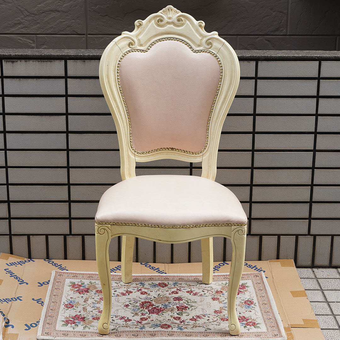 超貴重・引き取り限定特価☆サルタレッリ　ヴェルサイユ　ダイニングチェア　アイボリー　合皮レザー　 Saltarelli Versailles イタリア 3