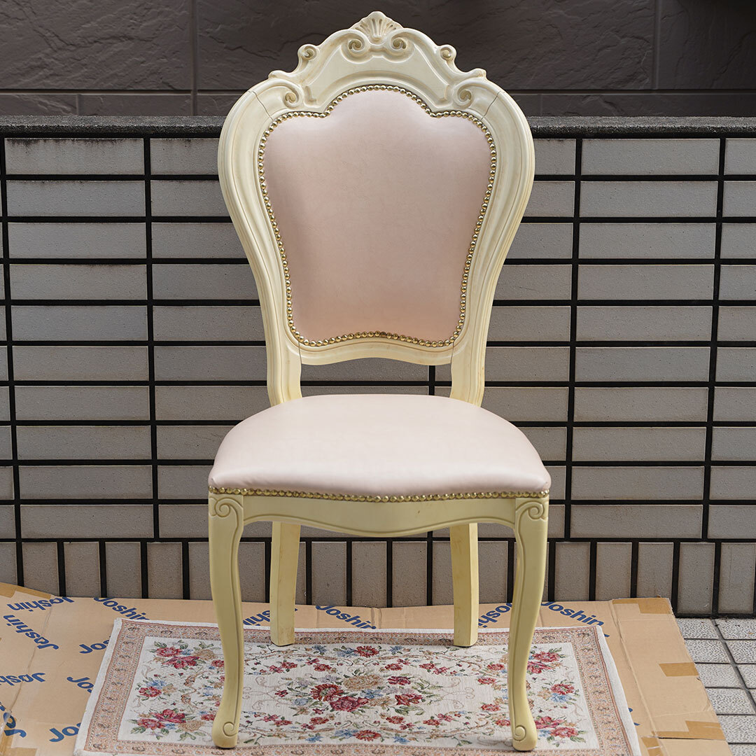 超貴重・引き取り限定特価☆サルタレッリ　ヴェルサイユ　ダイニングチェア　アイボリー　合皮レザー　 Saltarelli Versailles イタリア 4
