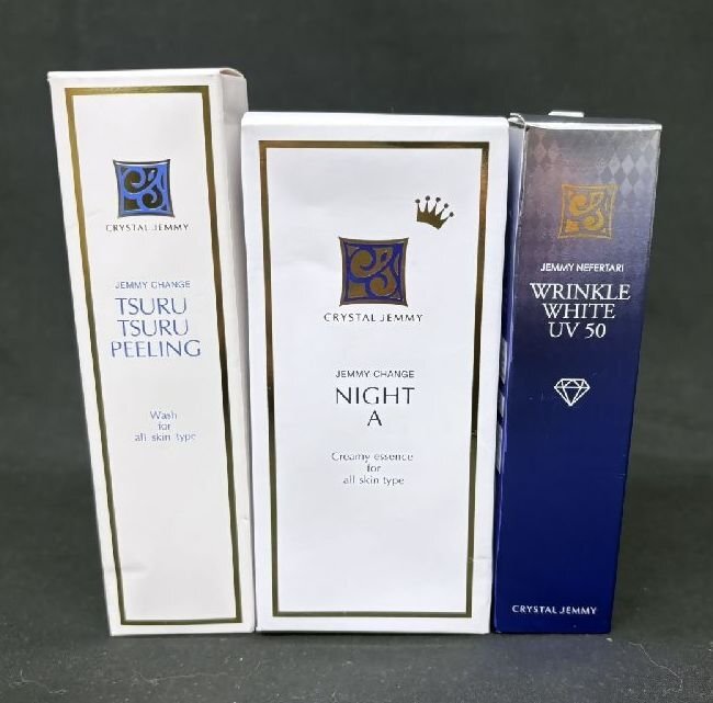 [ZEROnet] CRYSTALJEMMY クリスタルジェミー ナイトA ピーリング リンクルホワイトUV50 洗顔 パック 美容液 スキンケア まとめて●A711-22