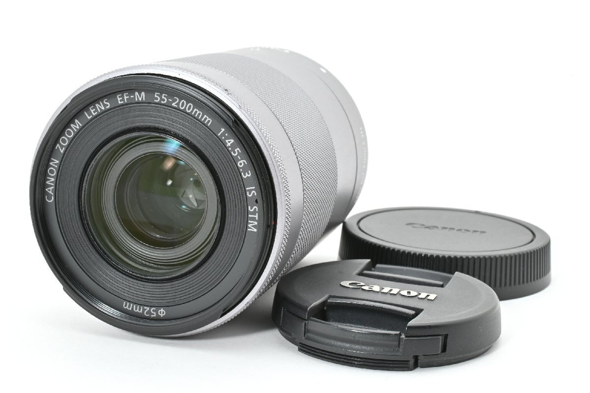 美品 Canon 望遠ズームレンズ EF-M55-200mm F4.5-6.3 IS STM(シルバー