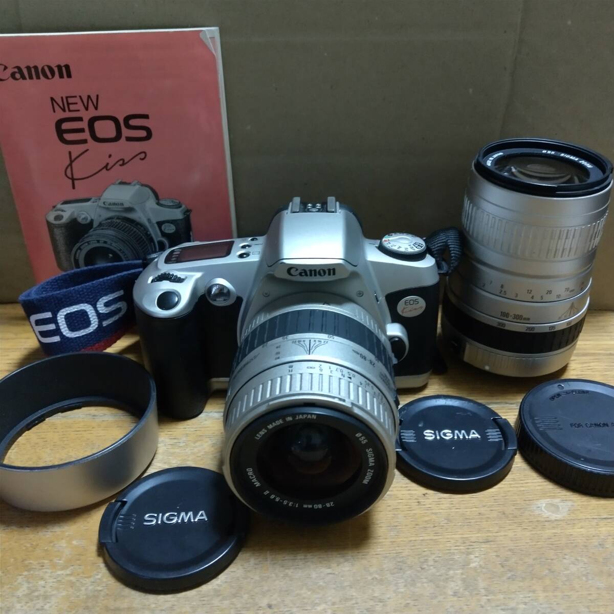 【良品中古】★キャノン Canon EOS Kiss AF一眼レフカメラ＋SIGMAレンズ2本 セット完動品★