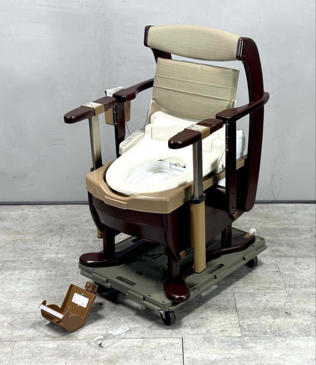 美品/2021年製■Panasonic 家具調トイレ PN-L21525 KM50-CP ジャワポット ひじ掛け昇降 介護 トイレ 介護用品■兵庫県姫路市から A25-303