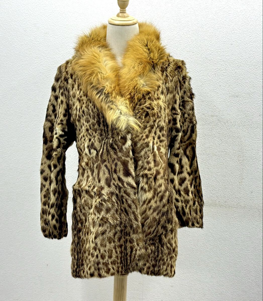 レオパートキャット ベンガルヤマネコ ヒョウ柄 レディース 9号 毛皮 リアルファー 毛皮コート■兵庫県姫路市から f1 25-4654