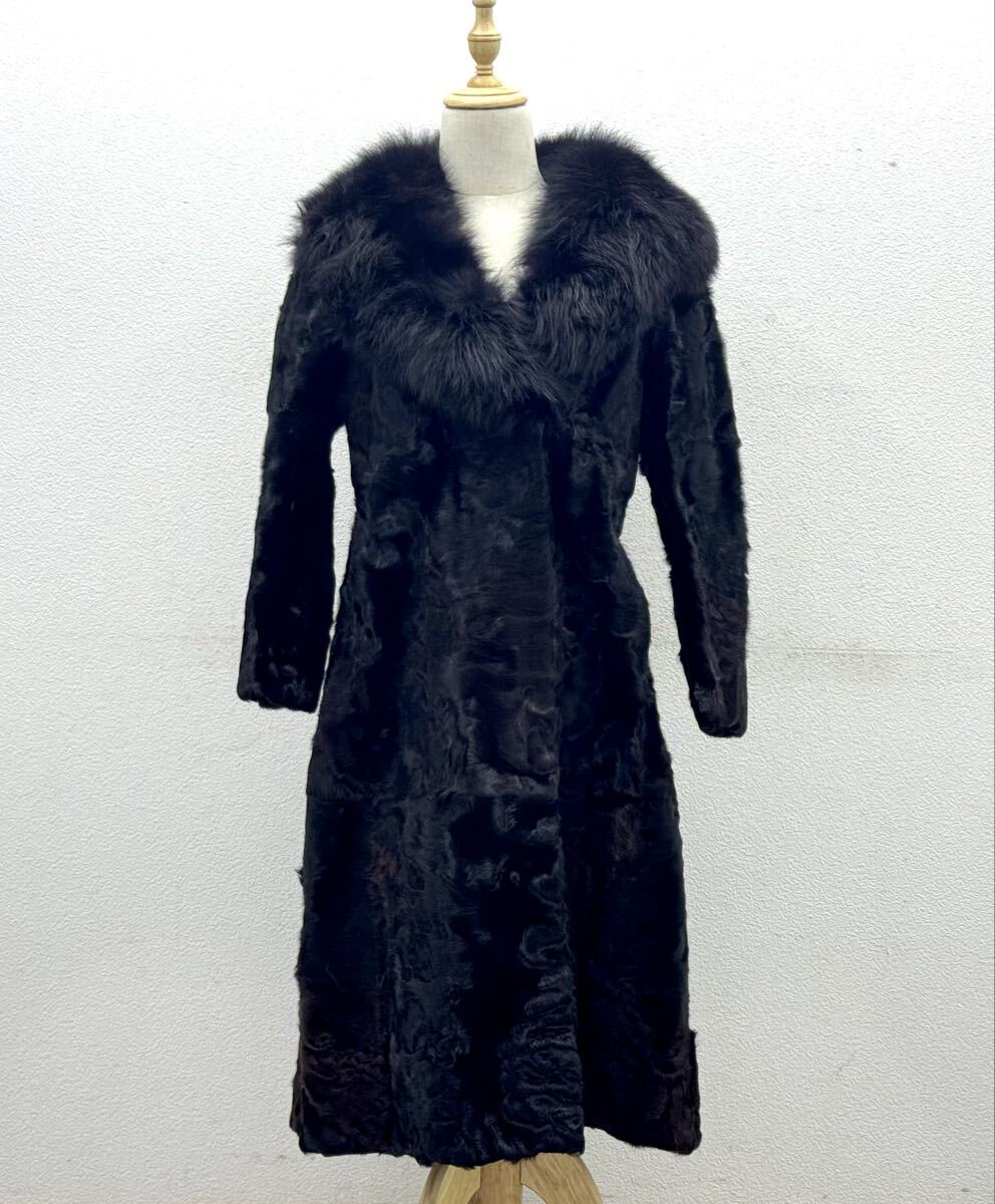 毛皮 コート Aライン 13号 ロングコート リアルファー ファーコート 毛皮コート 詳細不明■兵庫県姫路市から 25-4915