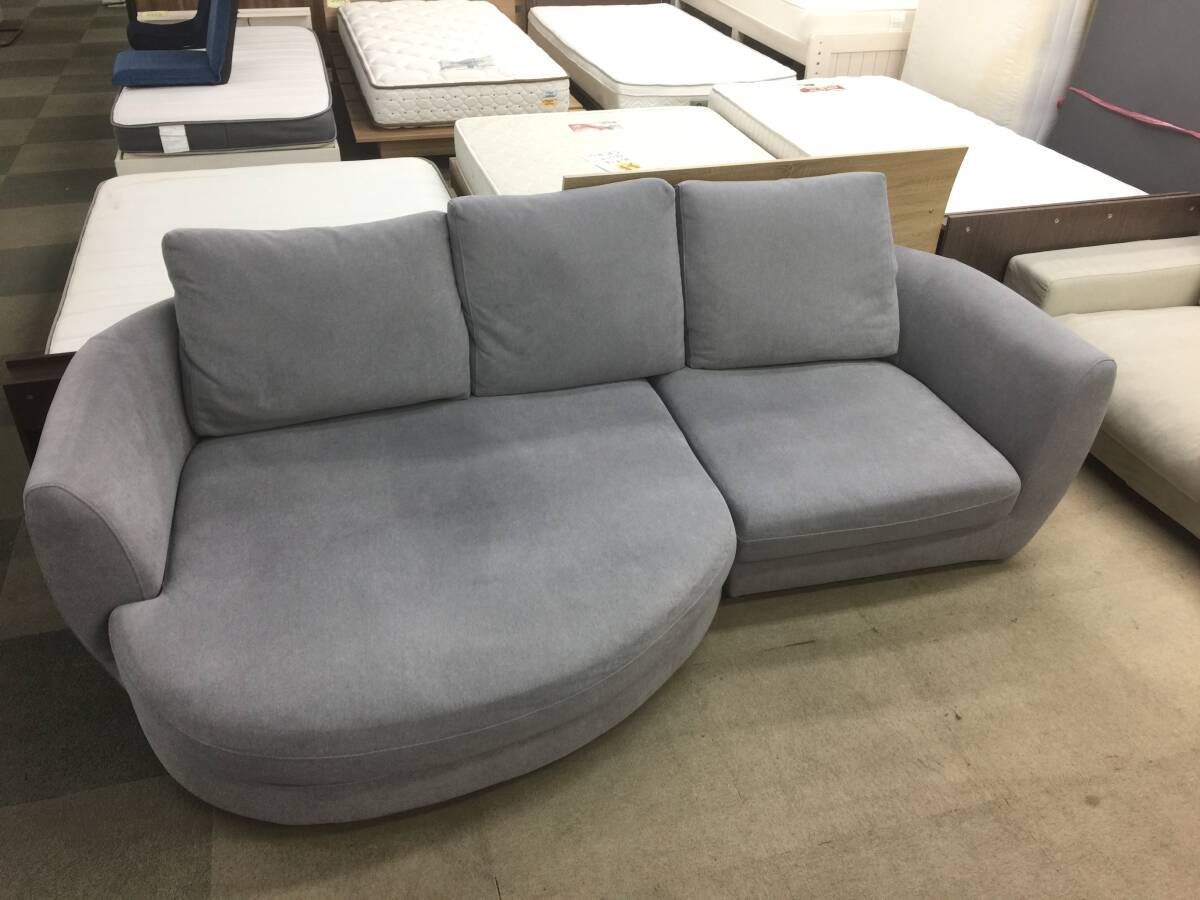 【美品!! 定価239,500円】ユーカス【COLONEL コロネル】カウチソファ カプリス12 ライトグレー 布製 洗えるカバー L字 コーナーソファ 