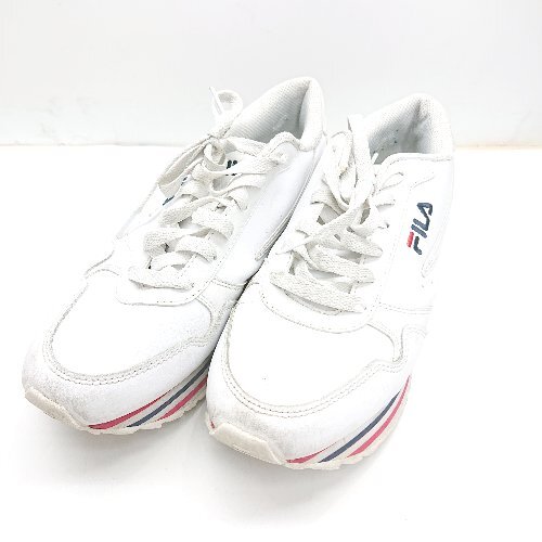 ◇ Θ FILA フィラ 厚底 スニーカー サイズ25 ホワイト系 レディース E