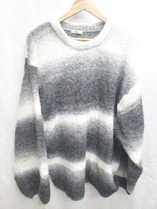 ◇ ◎ ●未使用● cussil ハイファンクショナルニット 長袖 セーター サイズL ブラック ホワイト レディース メンズ P