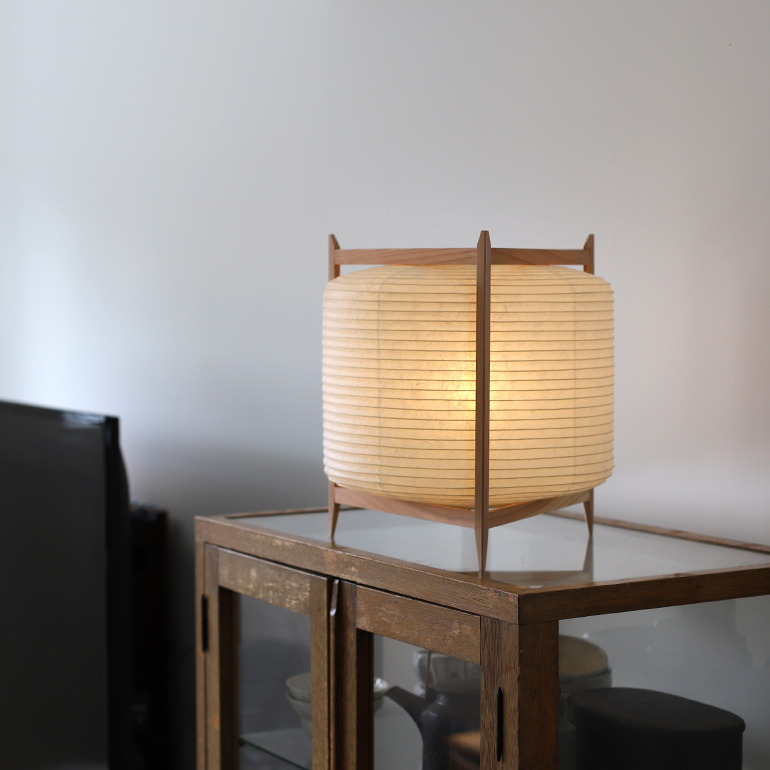 照明 照明器具 テーブルランプ 床置き コードレス ぽってり 和紙 LED 長大作 岐阜 提灯 行灯 天然木 ANDON TRIANGLE LX12-L