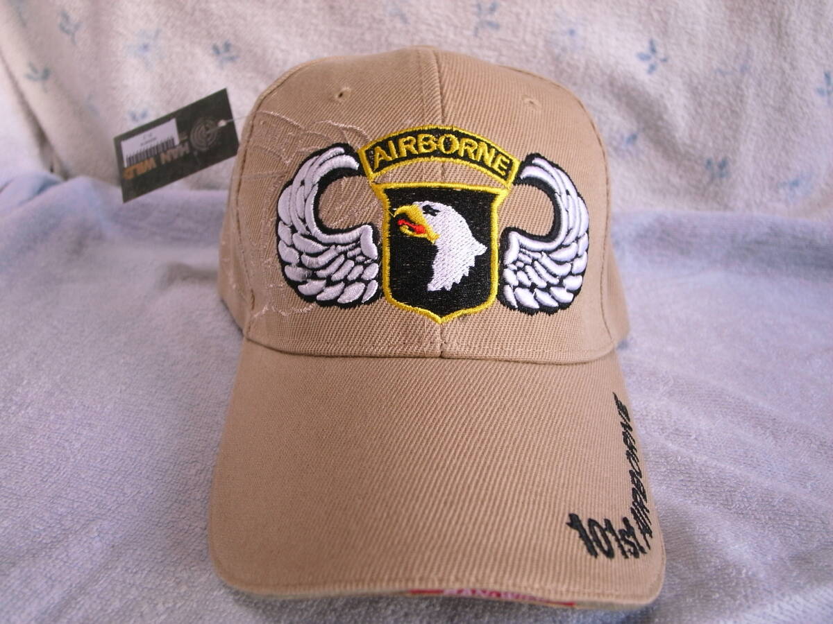 新品　キャップ　ミリタリー 　ベージュ 　刺繍　未使用　帽子