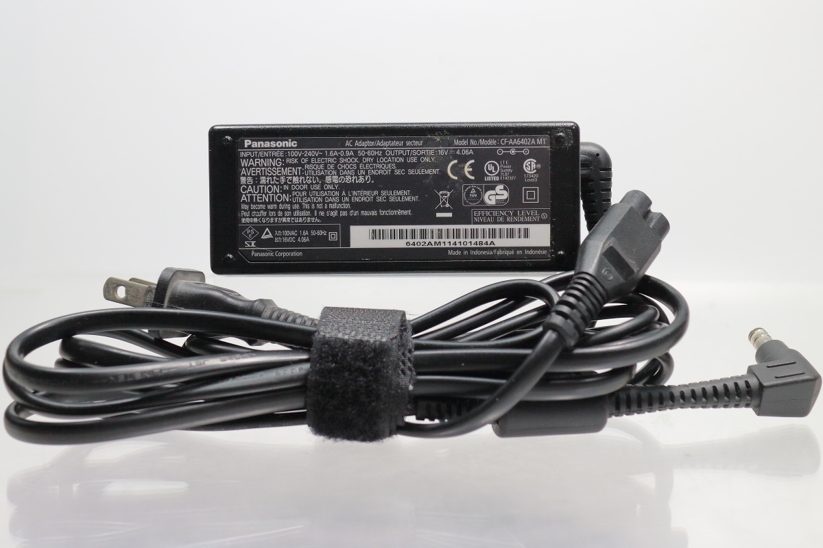 Panasonic 純正ACアダプタ CF-AA6402A M1 / Let’s note B10/S10/N10/J10シリーズ用 / 16V 4.06A / 中古品 電源コード付