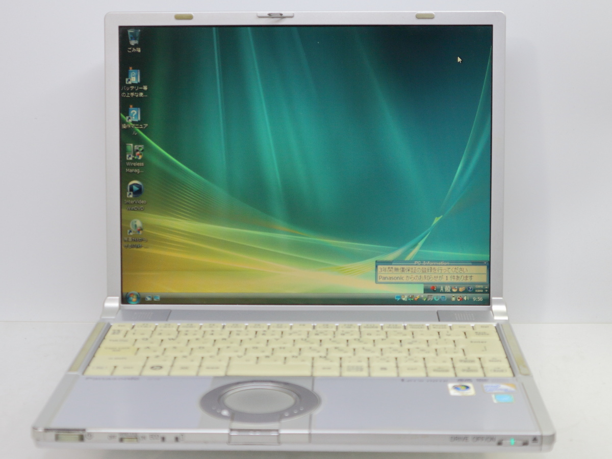 Panasonic Let’s note Y8 CF-Y8GWCAJS/Core2Duo SU9400/3GBメモリ/HDD250GB/DVD/14.0TFT XGA/Windows Vista Business SP1 #1117