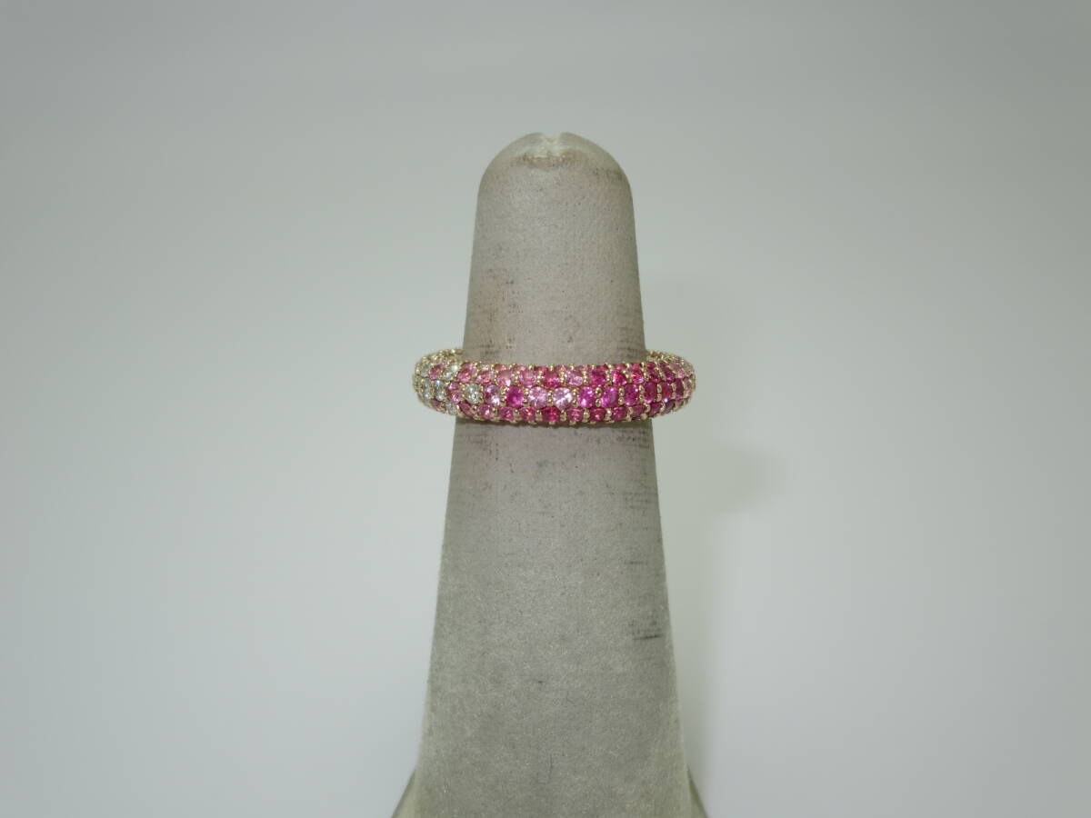 ☆ ポンテヴェッキオ エテルノ K18PGXダイヤ(＊1.31刻印)Xサファイヤ(＊1.71刻印) 約8.5号位 約8.5g位 中古 リング ☆259K 