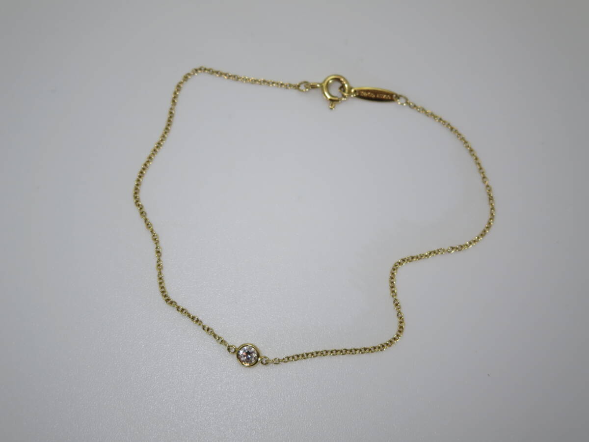 ☆ ティファニー バイザヤード 750(K18)Xダイヤ 約0.07～0.08ct位 約18.0㎝位 約0.9g位 中古 ブレス ☆②259K