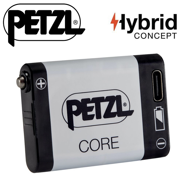 Petzlヘッドランプ用【コア２リチャージャブルバッテリー】USB Type-C ポートより再充電【ペツル ハイブリッド用】CORE 互換【E099EB00】