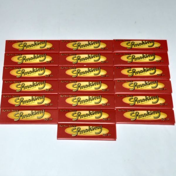 現品限り 未使用 スペイン Smoking ペーパー レッド キングサイズ 33枚入 19個 手巻きタバコ 巻紙 スモーキング O4