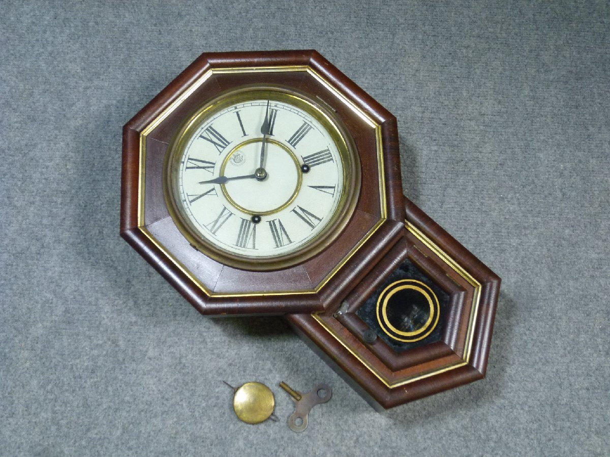 ▲ WATERBURY ウォーターベリー 柱時計 掛時計 レトロ ▲