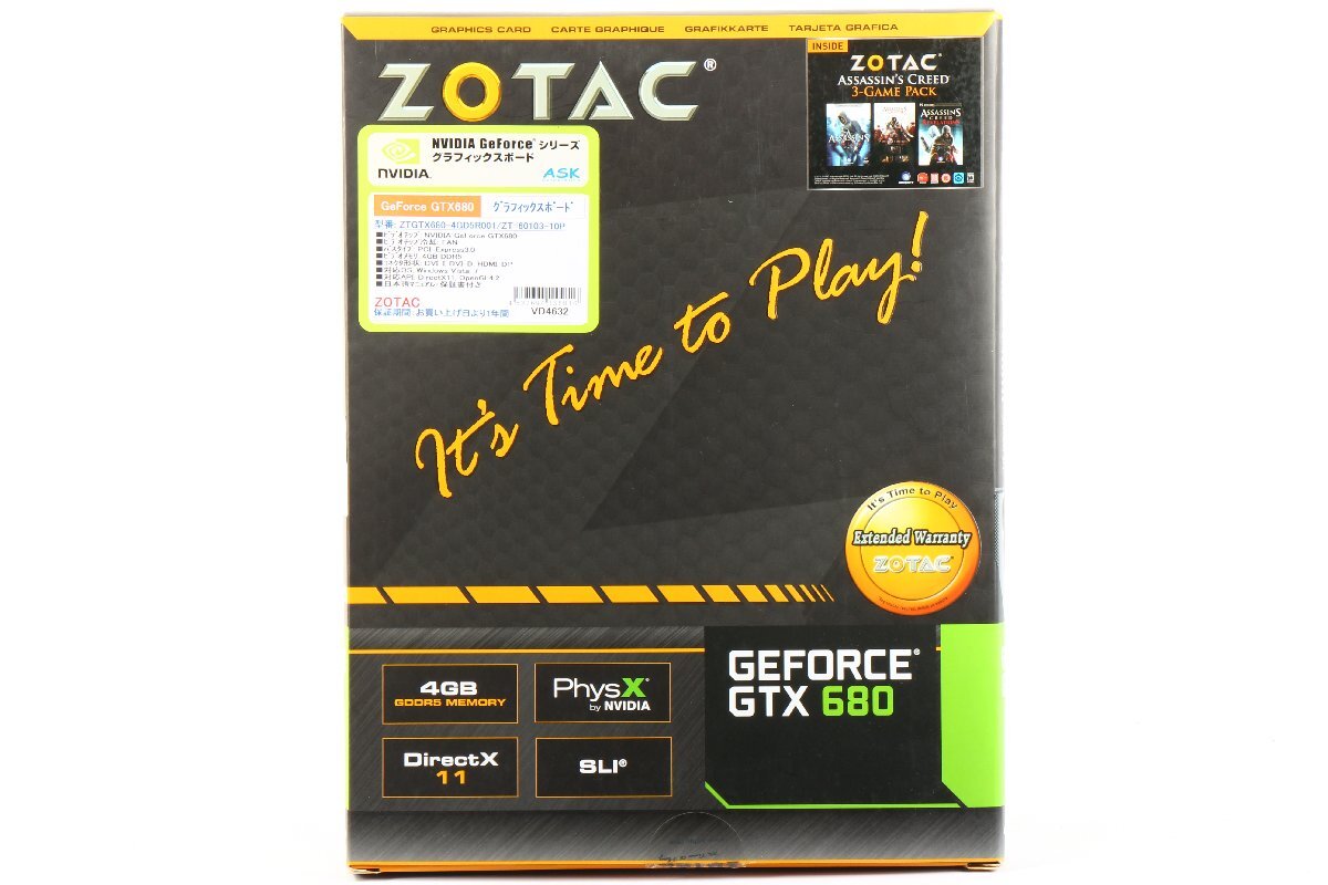 NVIDIA ＊GeForce 【GTX 680】 4GB DDR5 [ZTGTX680-4GD5R001/ZT-60103-10P] グラフィックスボード PCパーツ ＊ #5853