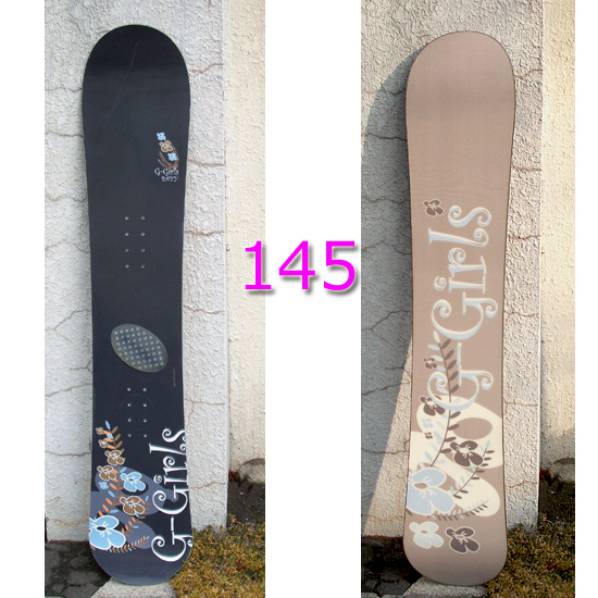 ◎145cm スノーボード レディース 板のみ G-Girls BABY ブラック×花柄 ラメ入り 黒 キャンバー・ディレクショナルツイン　札幌市 平岸店