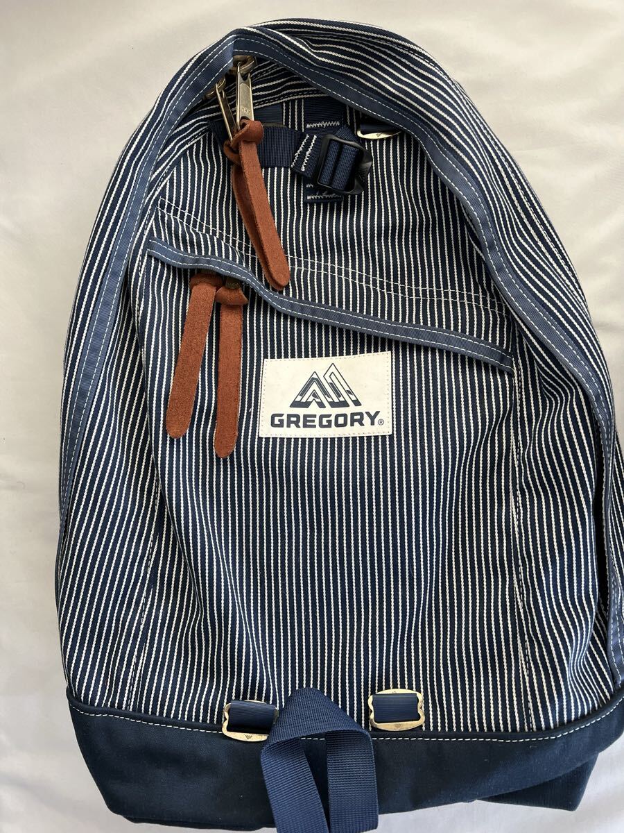 希少　極美品　Gregory　デイパック　ヒッコリーストライプ