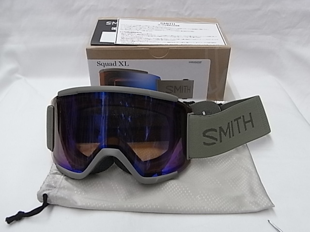 ゲリラセール超特価!Japan正規品新品26 SMITH Squad XL/Fatique Green/CP Pro Photochromic Blue Mirror [プロ調光]/スミス スカッド XL