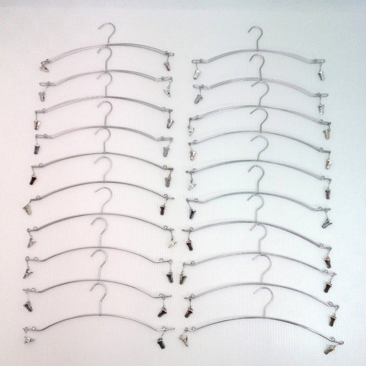 インナーハンガー クリップ付 20本セット 下着ハンガー シルバーカラー ディスプレイ ランジェリー 店舗 展示 【道楽札幌】